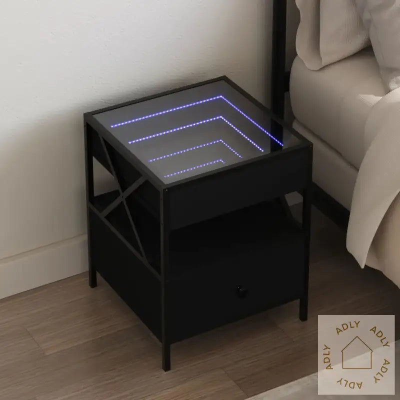 Salongbord Med Infinity Led Svart 40X40X51 Cm