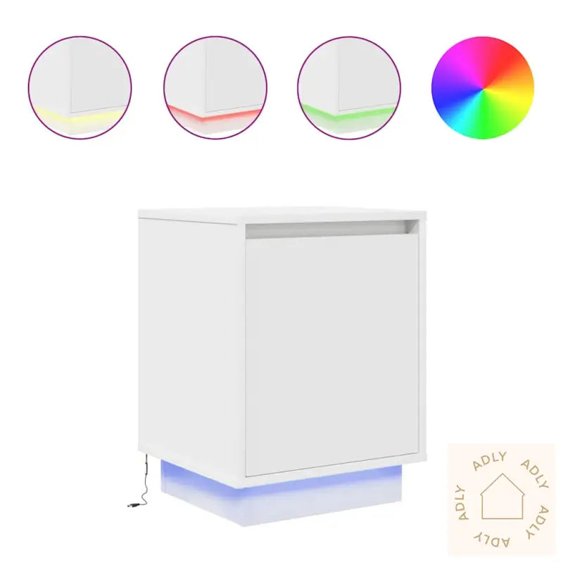 Nattskap Med Led-Lys Hvit 38X34X50 Cm