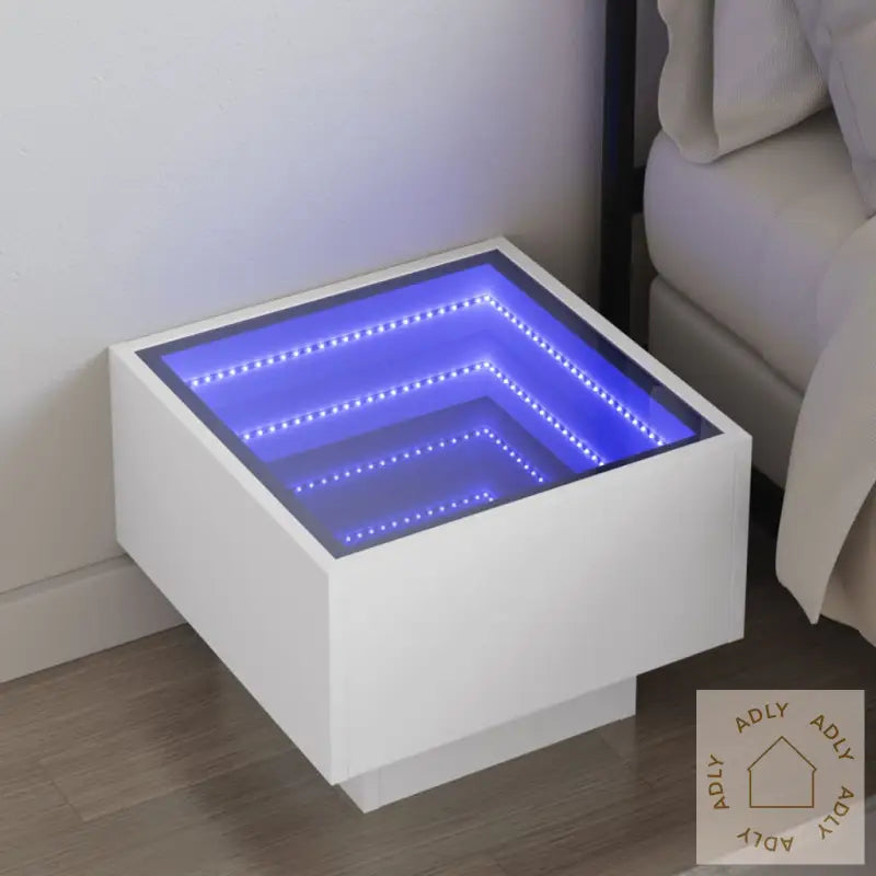 Salongbord Med Infinity Led Hvit 40X40X30 Cm