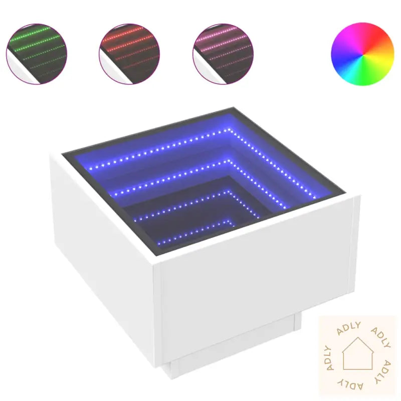 Salongbord Med Infinity Led Hvit 40X40X30 Cm