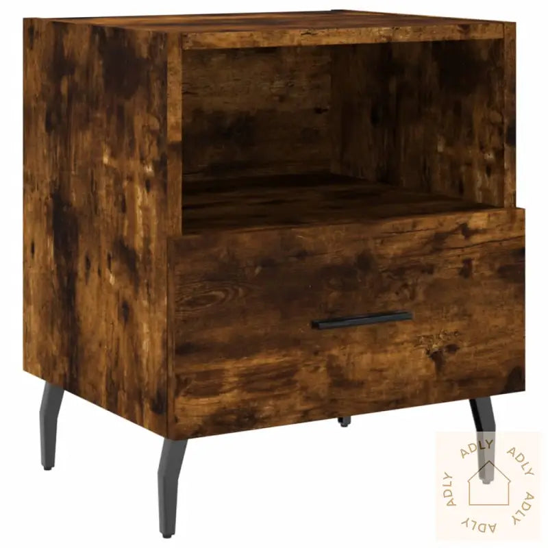 Nattbord Røkt Eik 40X35X47,5 Cm Konstruert Tre