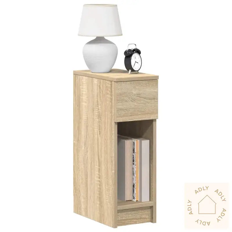 Nattbord Med Skuff 2 Stk Sonoma Eik 20X36X60 Cm