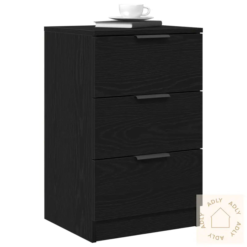 Nattbord 2 Pakke Svart Eik 40X65X65 Cm Laget Av Konstruert Tre