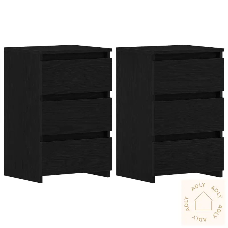 Nattbord 2 Stk Svart Eik 40X35X62,5 Cm Laget Av Tre