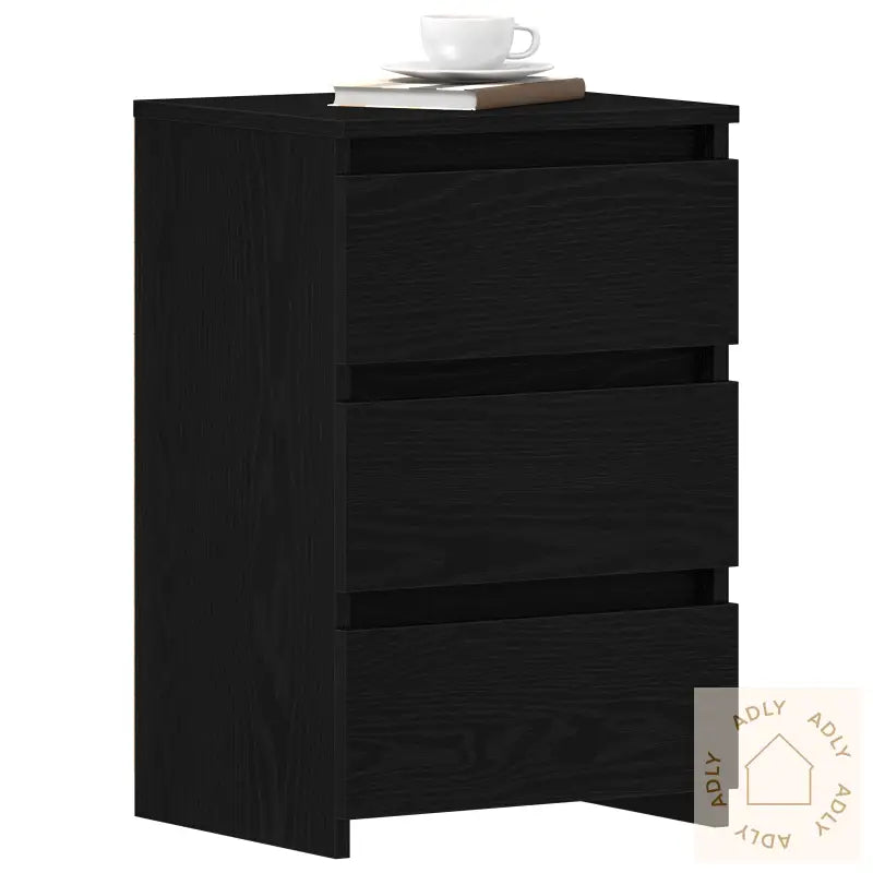 Nattbord 2 Stk Svart Eik 40X35X62,5 Cm Laget Av Tre