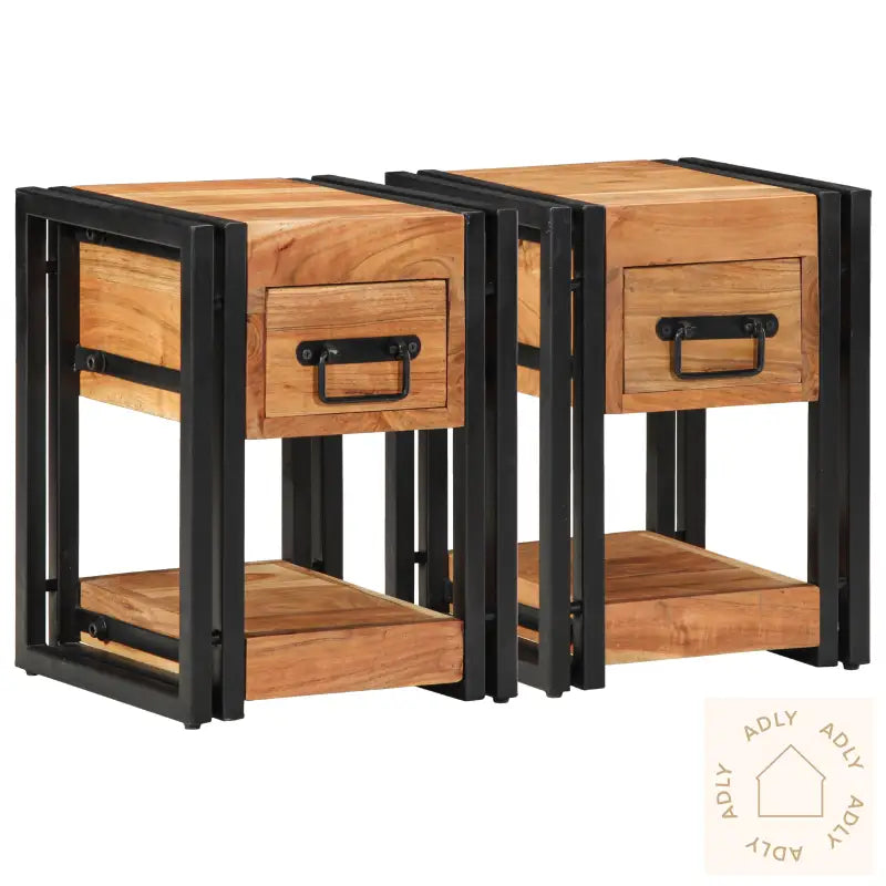 Nattbord 2 Stk 30X30X40 Cm Solid Tre Akasietre