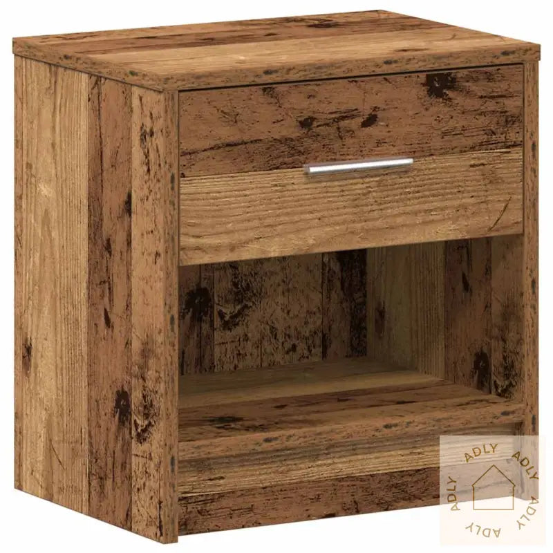 Nattbord Med Skuff Gammelt Tre 39X28X41 Cm