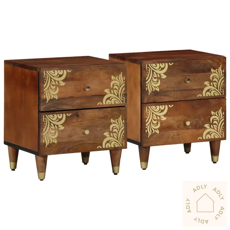 Nattbord 2 Stk 40X33,5X46 Cm Massivt Mangotre