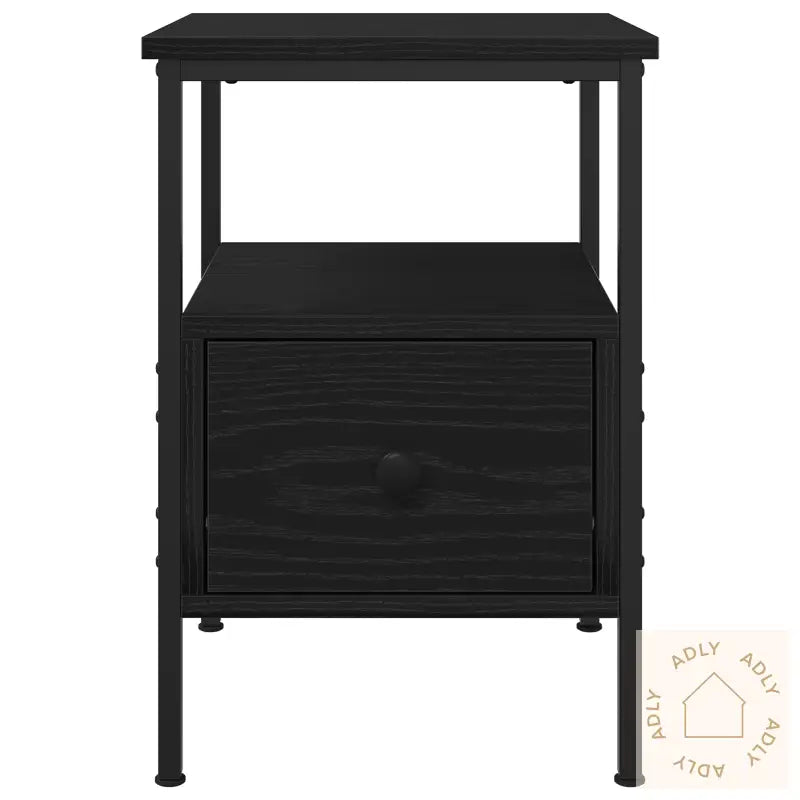Nattbord 2 Stk Svart Eik 34X36X50 Cm Konstruert Tre