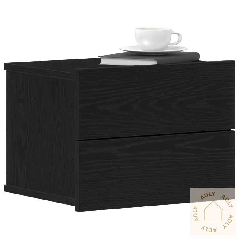 Nattbord 2 Stk Svart Eik 40X30X30 Cm Laget Av Tre