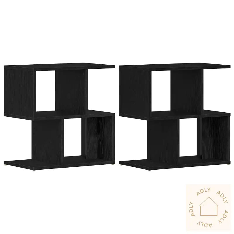 Nattbord 2 Stk Svart Eik 50X30X51,5 Cm Konstruert Tre