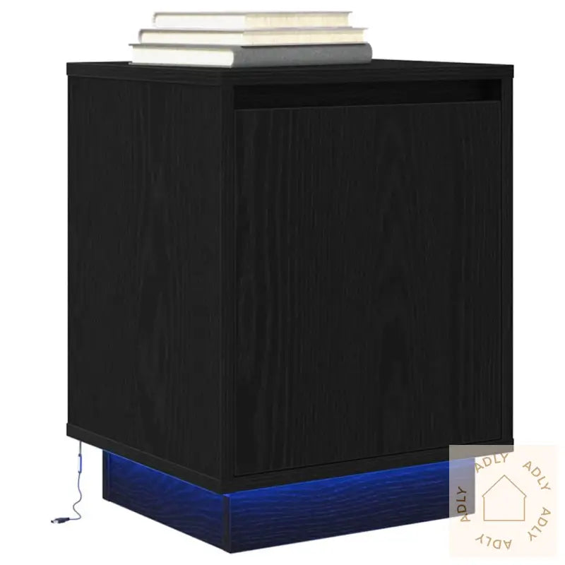 Nattskap Med Led-Lys Sort 38X34X50 Cm
