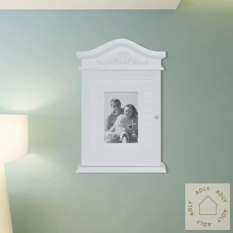 Nøkkelskap Med Fotoramme Hvit