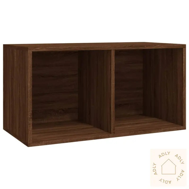 Oppbevaringsboks For Vinyl Brun Eik 71X34X36 Cm Konstruert Tre