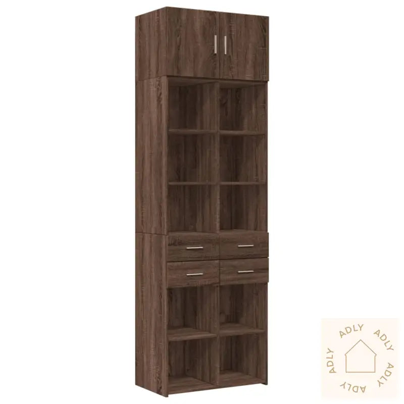 Oppbevaringsskap Brun Eik 70X42,5X225 Cm Konstruert Tre