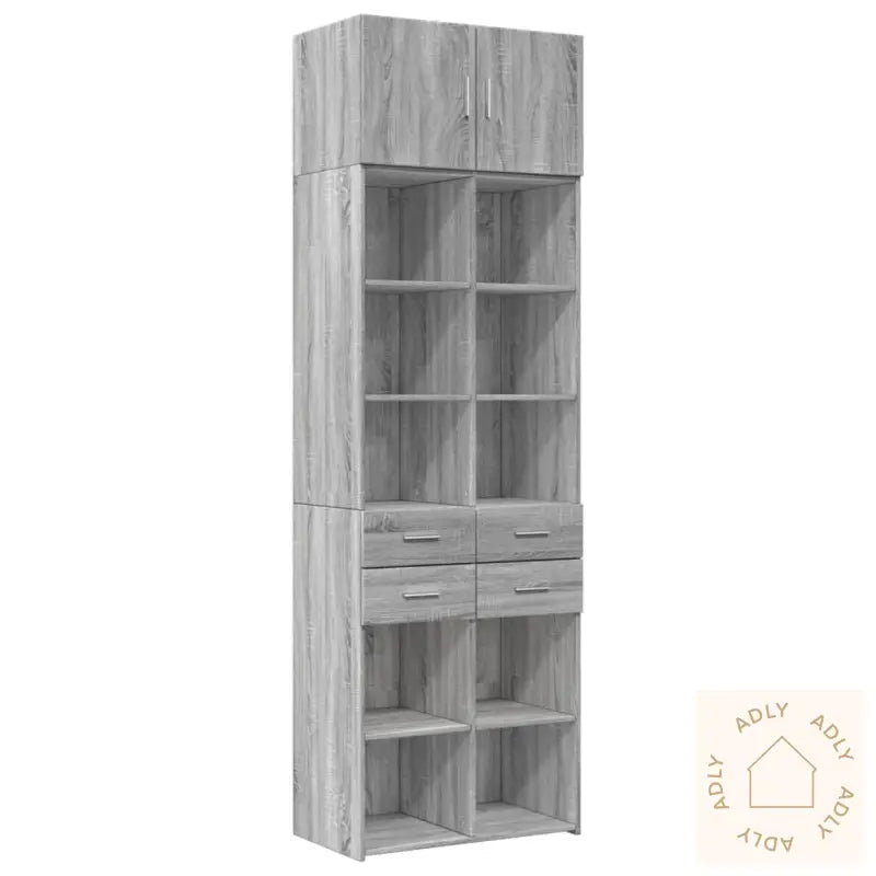 Oppbevaringsskap Grå Sonoma 70X42,5X225 Cm Konstruert Tre
