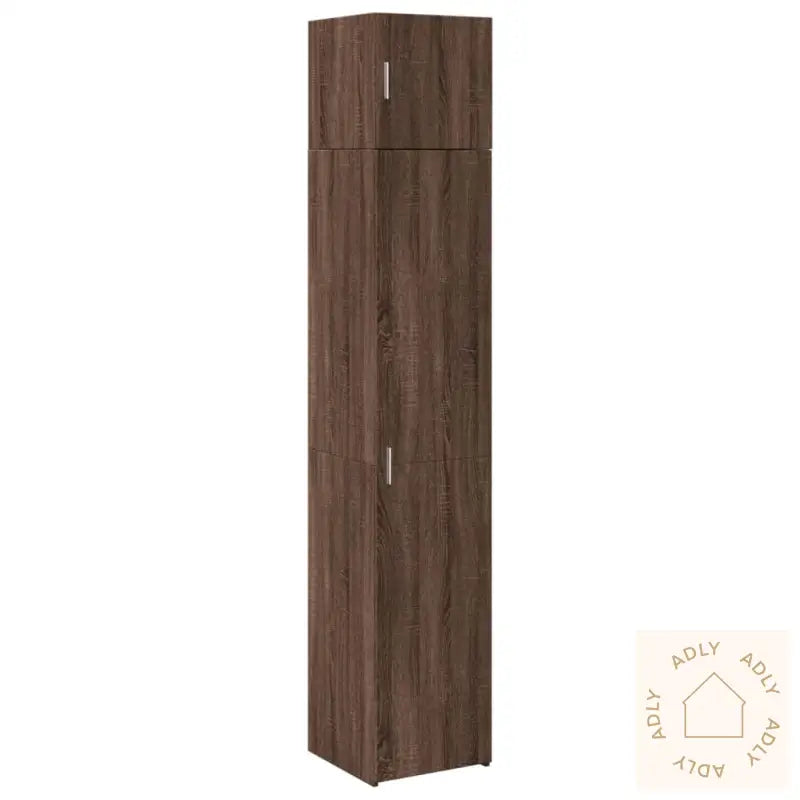 Smalt Oppbevaringsskap Brun Eik 40X42,5X225 Cm Konstruert Tre