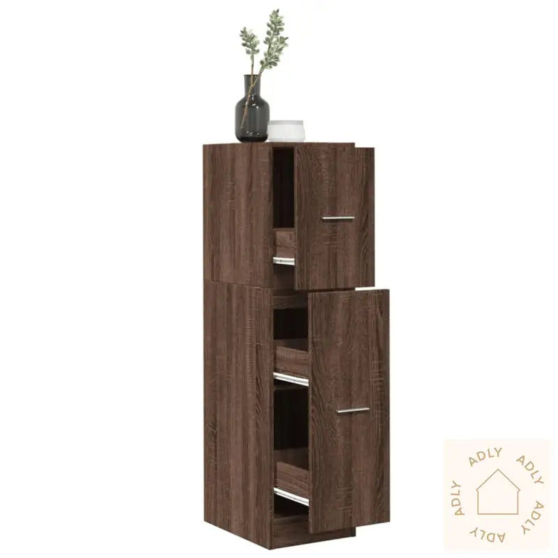 Apotekskap Brun Eik 30X41X118 Cm Konstruert Tre
