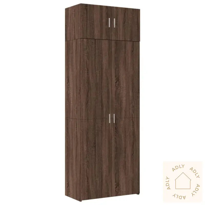 Oppbevaringsskap Brun Eik 80X42,5X225 Cm Konstruert Tre