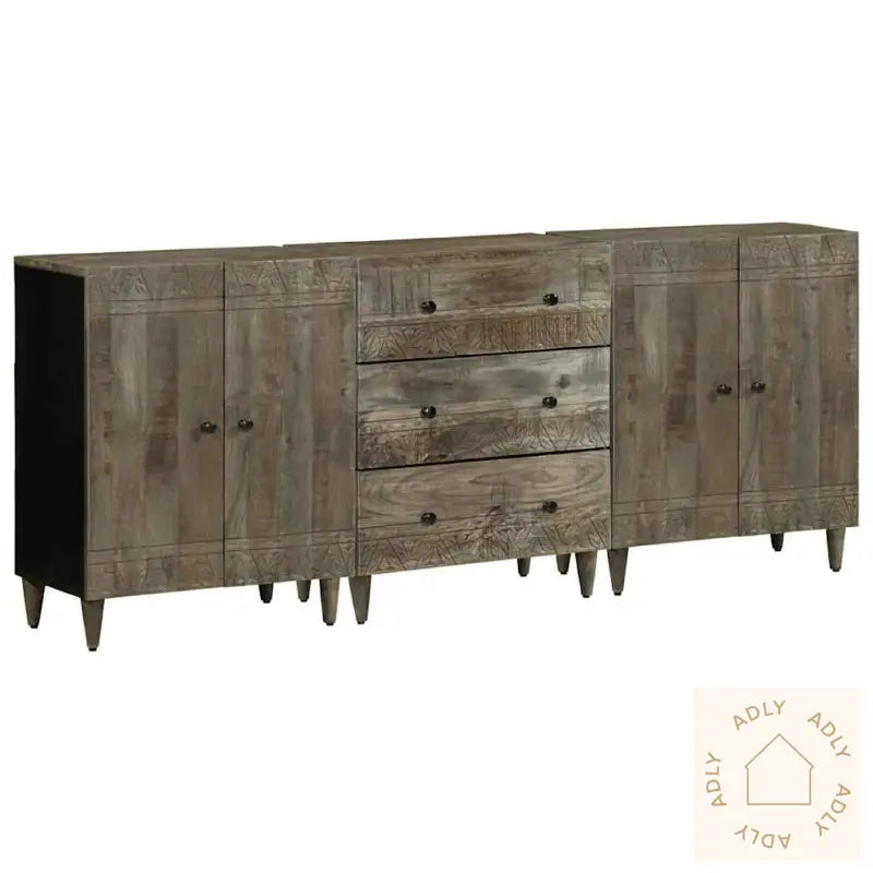 Skjenker 3 Stk Lysegrå 60X33,5X75 Cm Heltre Mango