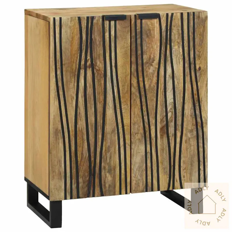 Skap - 60 X 33,5 X 75 Cm, Laget Av Solid Mangotre.