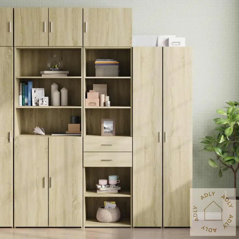 Smalt Oppbevaringsskap Sonoma Eik 50X42,5X225 Cm Konstruert Tre