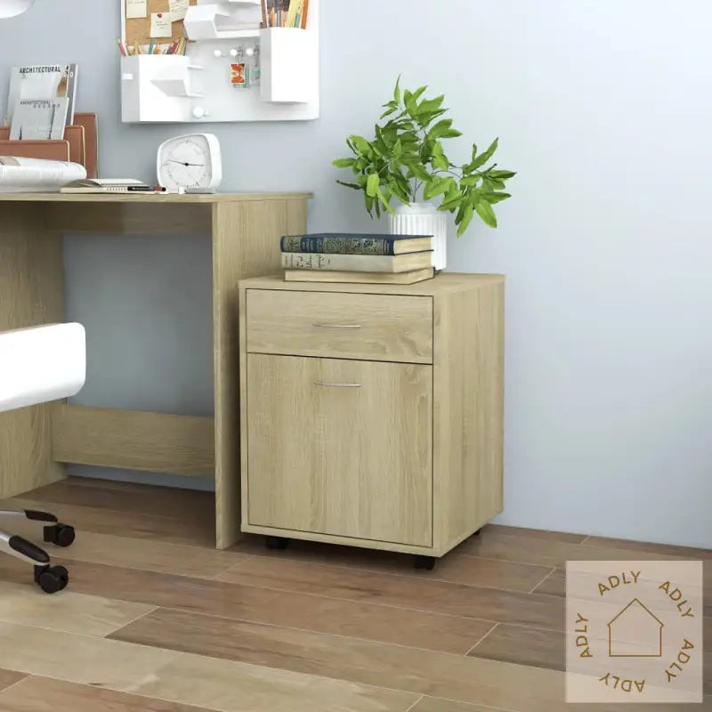 Rulleskap Sonoma Eik 45X38X54 Cm Konstruert Tre