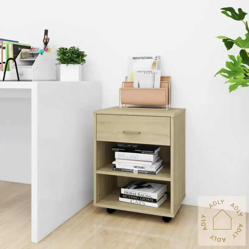 Rulleskap Sonoma Eik 46X36X59 Cm Konstruert Tre