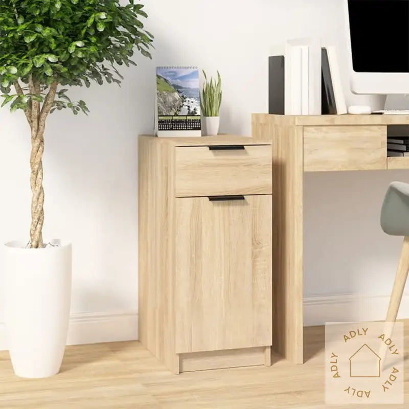 Skrivebordskap Sonoma Eik 33,5X50X75 Cm Konstruert Tre