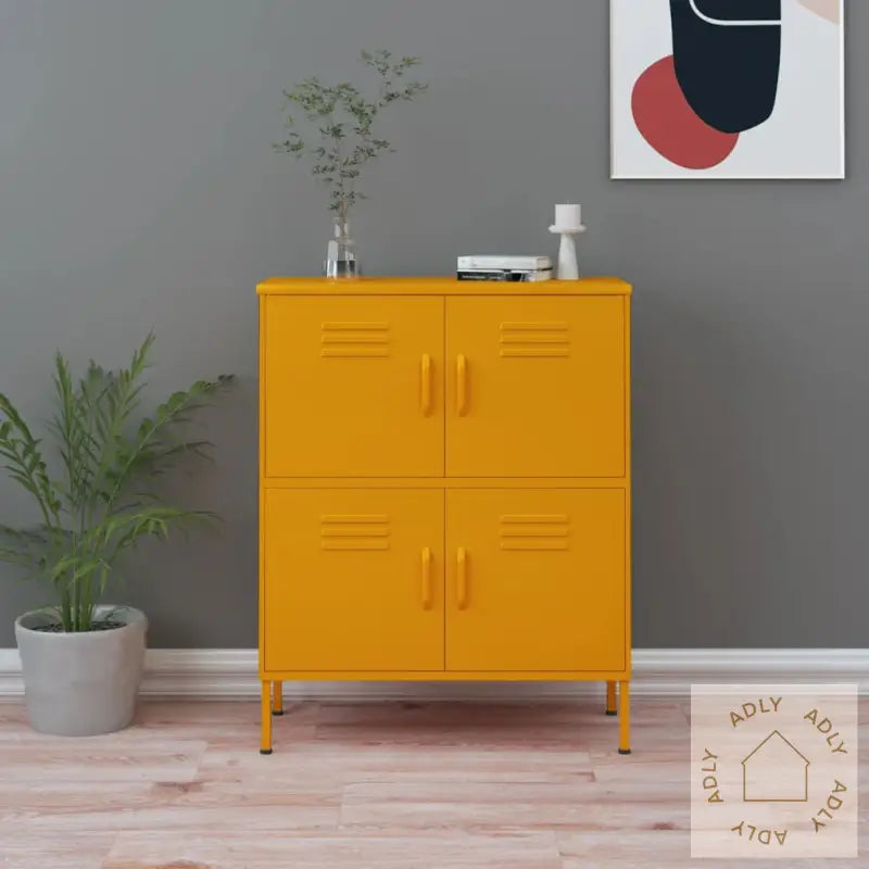 Oppbevaringsskap Sennepsgul 80X35X101,5 Cm Stål