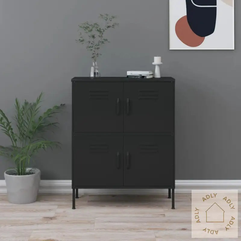 Oppbevaringsskap Svart 80X35X101,5 Cm Stål