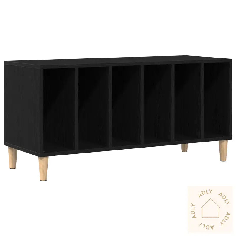 Ep Record Cabinet Svart Eik 100X38X48 Cm Konstruert Tre