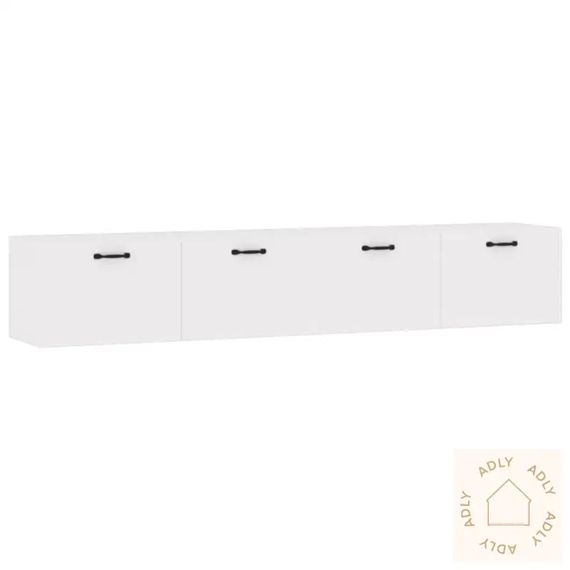 Veggskap 2 Stk Hvit 100X36,5X35 Cm Konstruert Tre