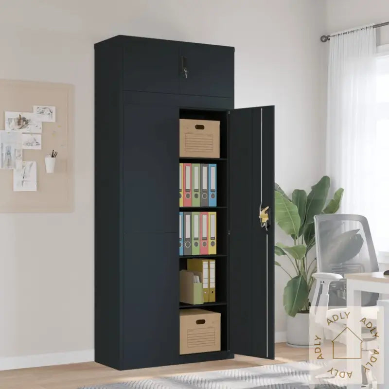 Arkivskap Antrasitt 90X40X220 Cm Stål