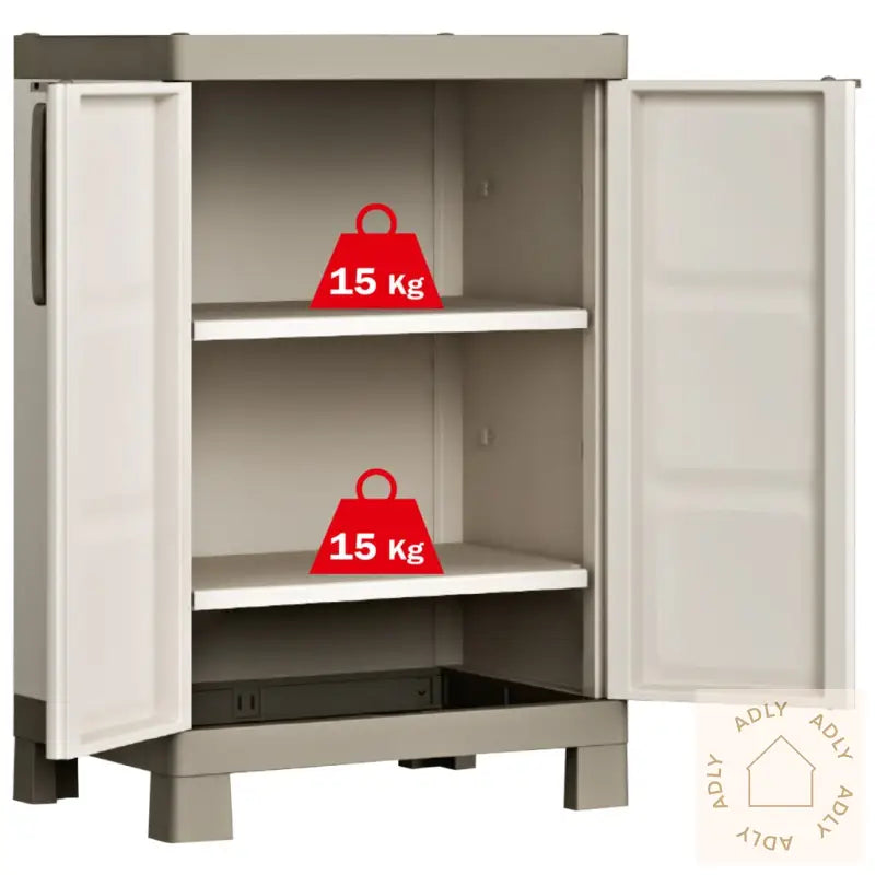 Keter Lavt Oppbevaringsskap Excellence Beige Og Gråbrun 97 Cm