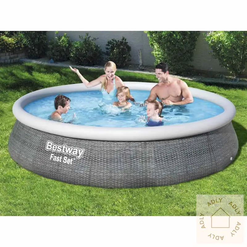 Bestway Oppblåsbart Basseng Fast Set Med Pumpe 396X84 Cm