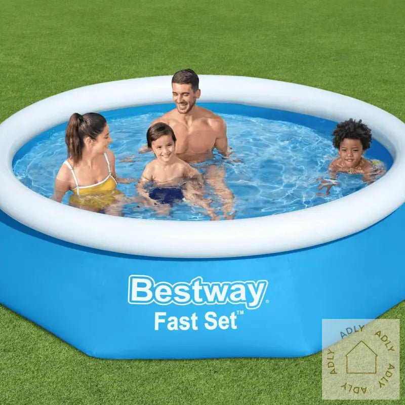 Bestway Oppblåsbart Svømmebasseng Fast Set Rundt 244X66 Cm 57265