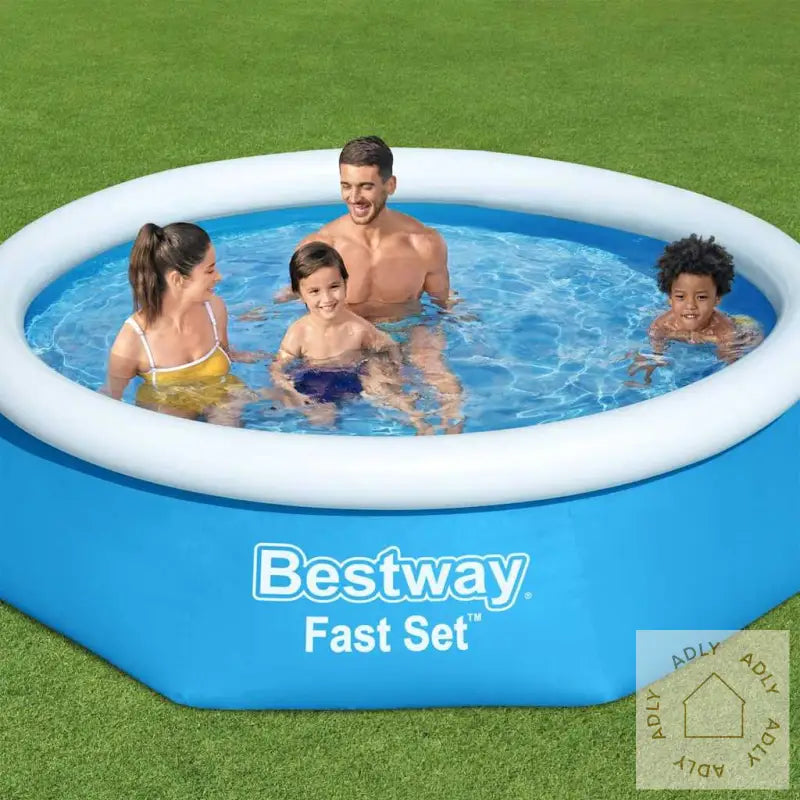 Bestway Oppblåsbart Svømmebasseng Fast Set Rundt 244X66 Cm 57265