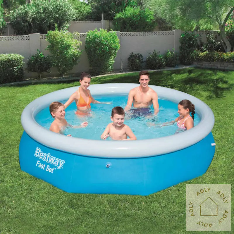 Bestway Oppblåsbart Svømmebasseng Fast Set Rundt 305X76 Cm 57266