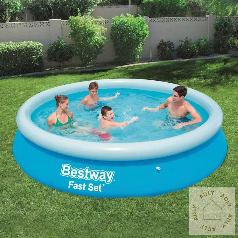 Bestway Oppblåsbart Svømmebasseng Fast Set Rundt 366X76 Cm 57273