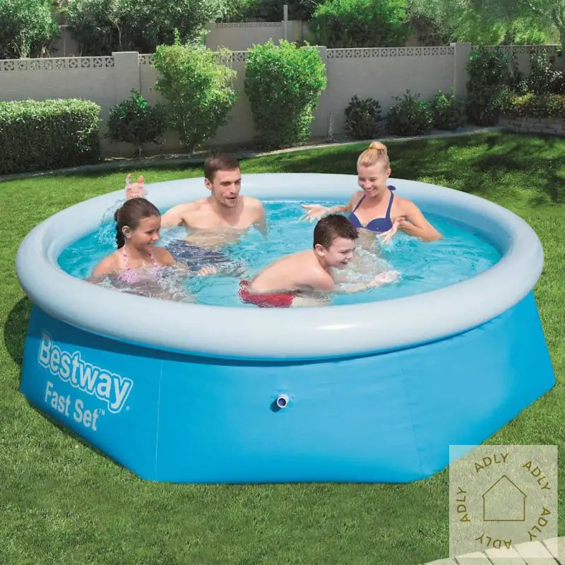 Bestway Oppblåsbart Svømmebasseng Fast Set Rundt 244X66 Cm 57265
