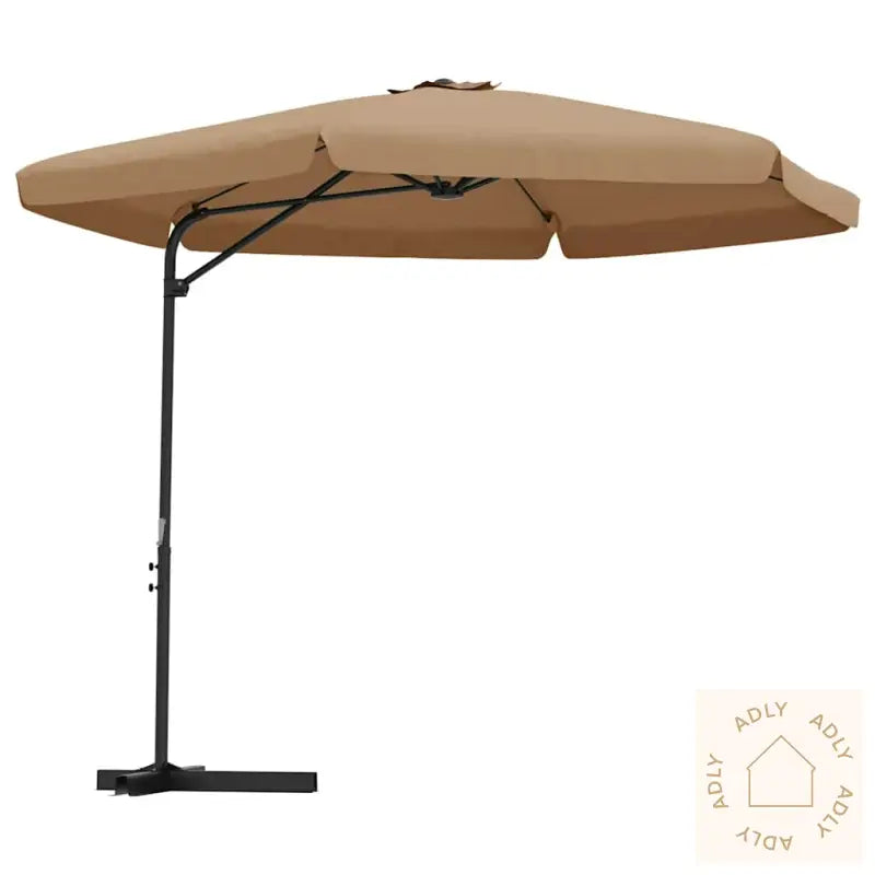 Parasoll Med Stålstang 300 Cm Gråbrun