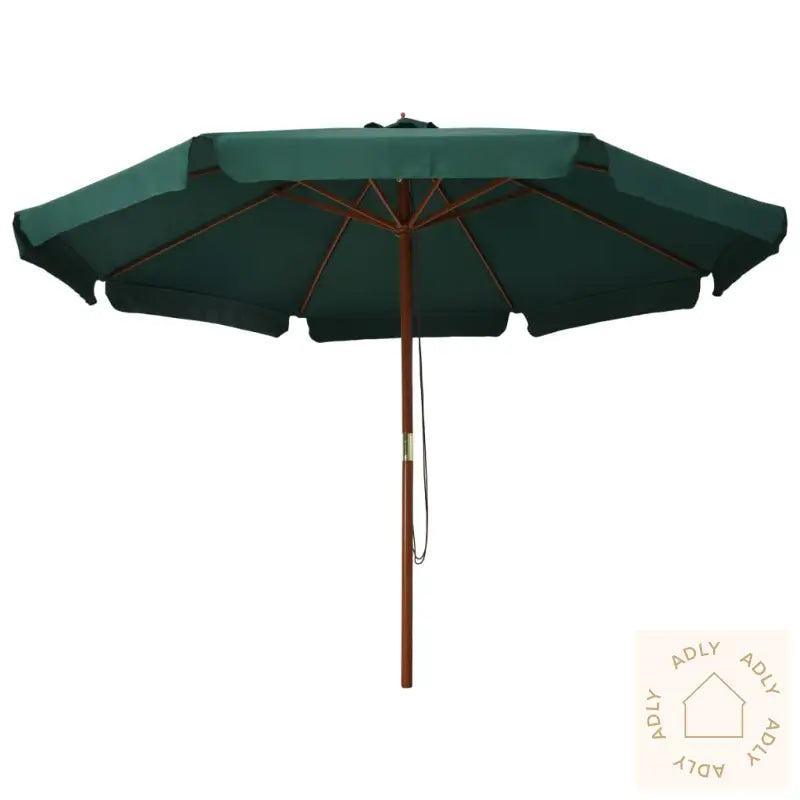 Parasoll Med Trestang 330 Cm Grønn