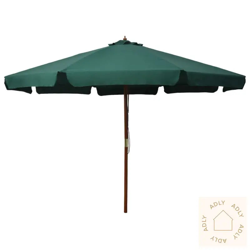 Parasoll Med Trestang 330 Cm Grønn