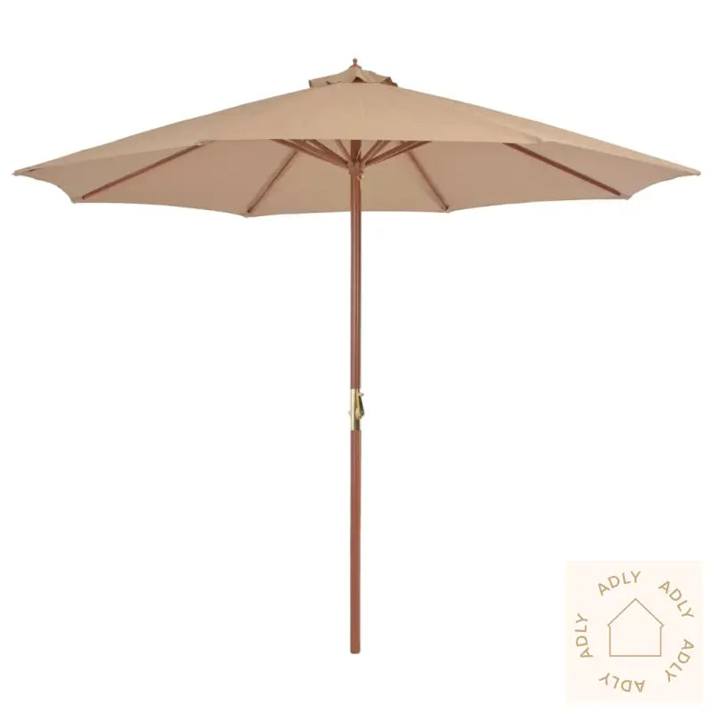 Parasoll Med Trestang 300 Cm Gråbrun