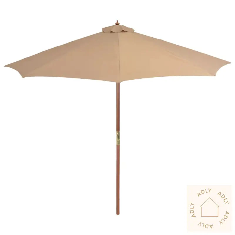 Parasoll Med Trestang 300 Cm Gråbrun