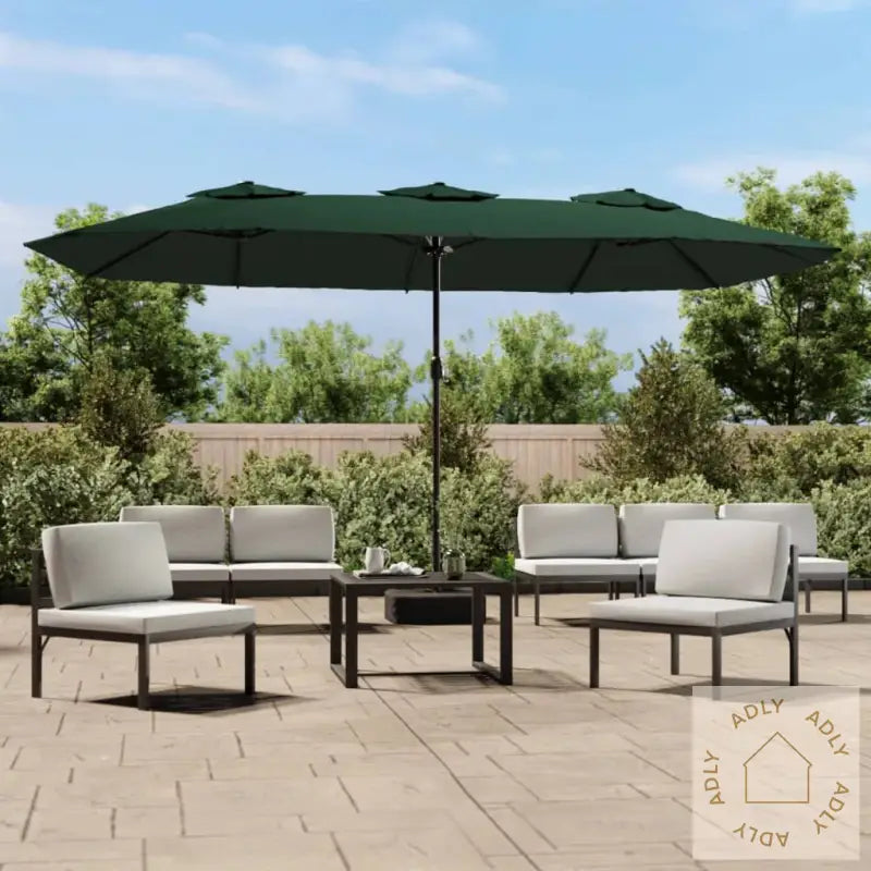 Parasoll Dobbelt Hode Grønn 449X245 Cm