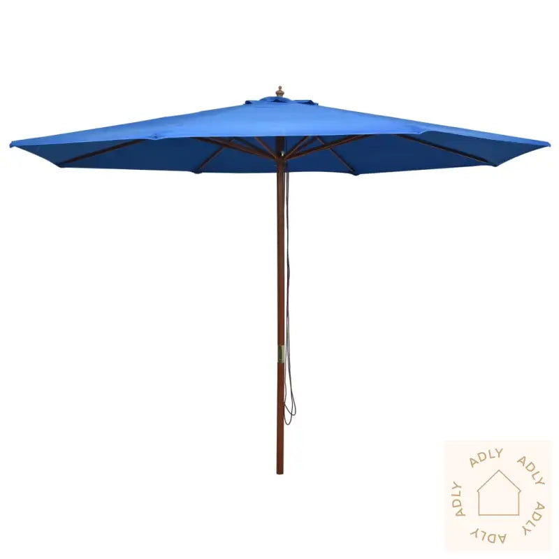 Parasoll Med Trestang 350 Cm Blå