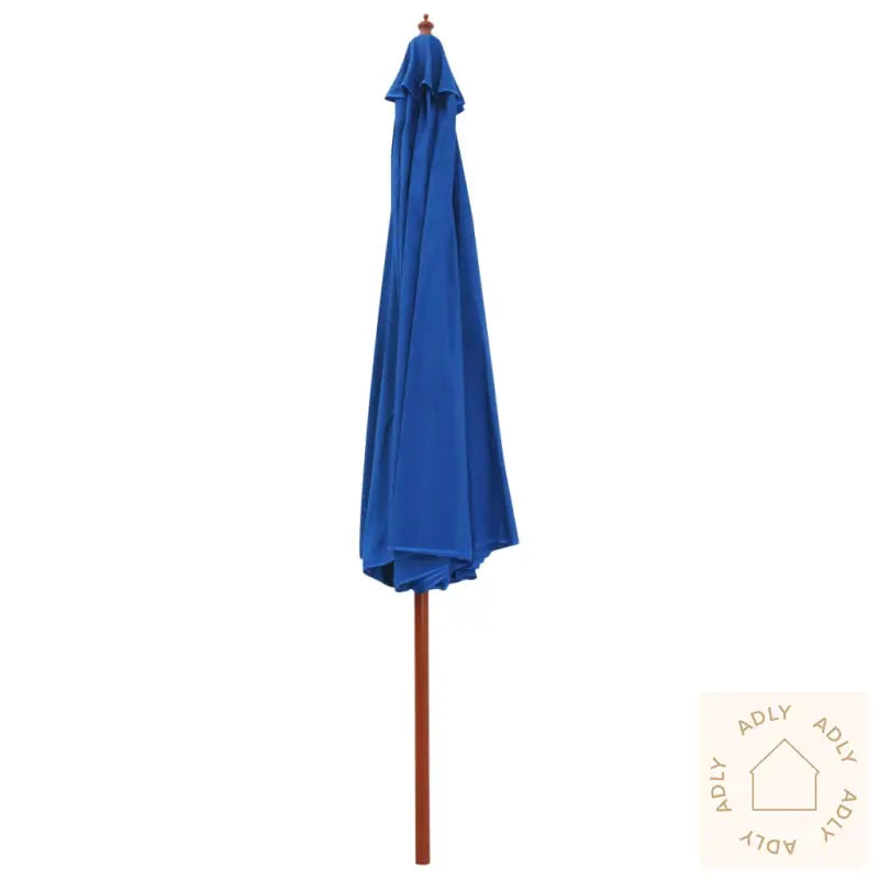 Parasoll Med Trestang 350 Cm Blå