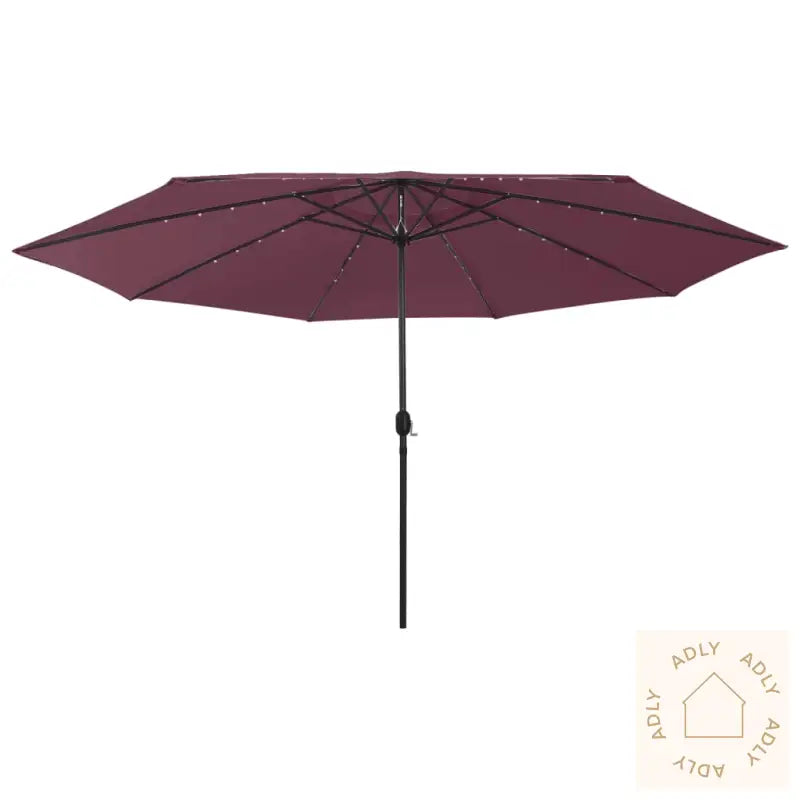 Hageparasoll Med Led-Lys 400 Cm Vinrød